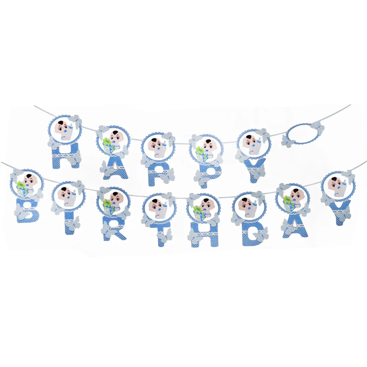 Set ghirlanda Happy Birthday, Baietel