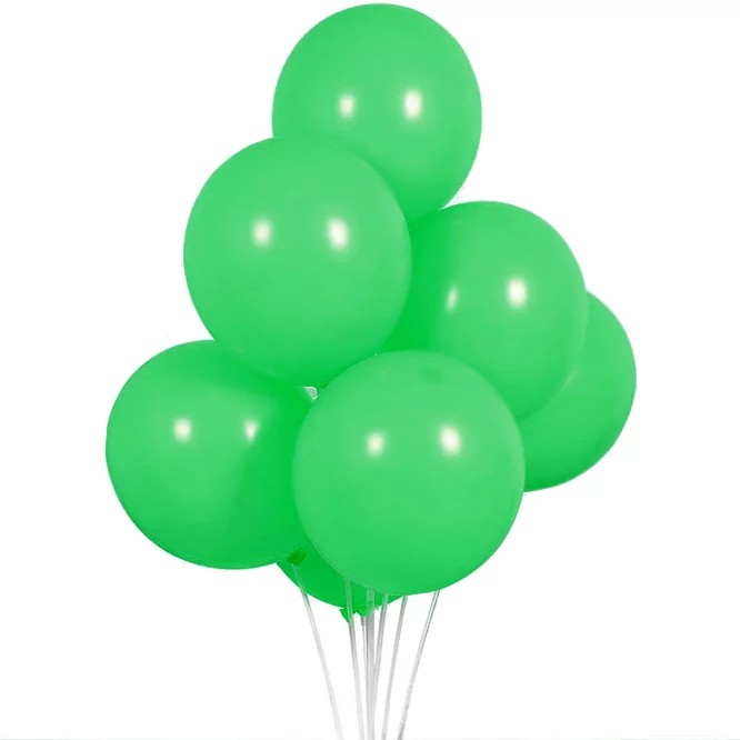 Set 10 baloane latex Verde Deschis, 12 cm