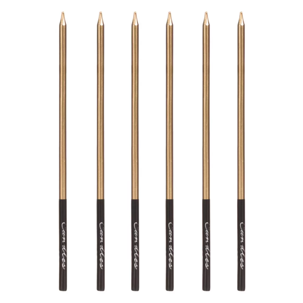 Set 6 lumanari fashion, auriu – negru