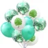 Set aranjament bundle 10 baloane latex frunze si confetti verde