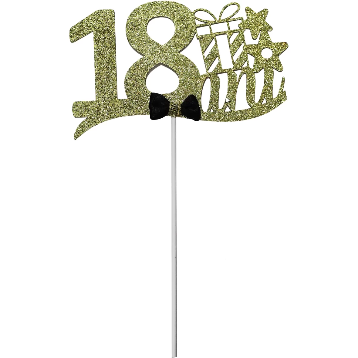 Topper 18 Ani, auriu cu fundita neagra