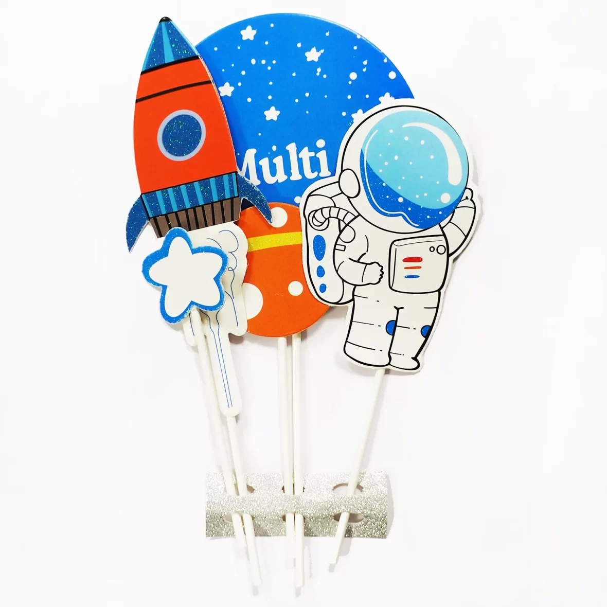 Set Decoratiuni Tort, Space Party, La Multi Ani, 5 piese