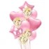 Set aranjament bundle 14 baloane folie si latex, roz