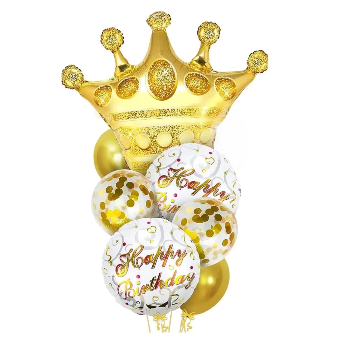 Set aranjament bundle 7 baloane folie si latex cu Coronita