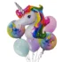 Set aranjament bundle 6 baloane folie si latex Unicorn
