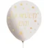 Baloane Latex La Multi Ani, albe cu scris auriu, 30 cm