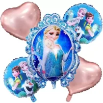 2455b-Set aranjament bundle 5 baloane Frozen Oglinda