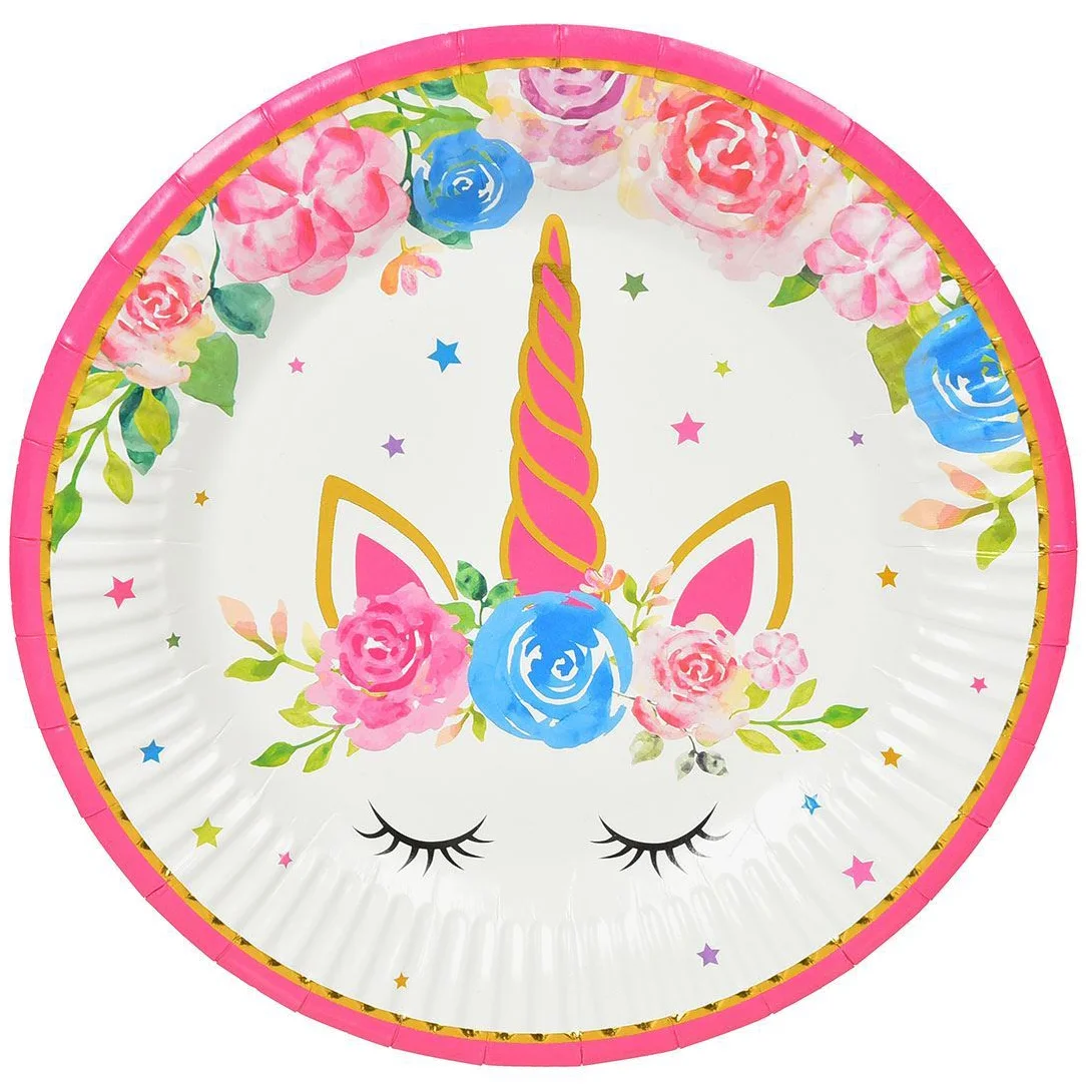 Set 6 farfurii Unicorn cu trandafiri