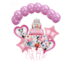 Set aranjament bundle 13 baloane folie si latex Tort Minnie Roz