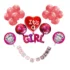 Set aranjament bundle 26 baloane folie si latex It's a Girl cu Ghirlanda decorativa