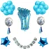 Set aranjament bundle 17 baloane folie si latex It's a Boy cu Ghirlanda decorativa