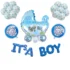 Set aranjament bundle 23 baloane folie si latex Baby Boy cu Ghirlanda litere It's a Boy