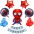 Set aranjament bundle 25 baloane folie si latex Spiderman cu Ghirlanda decorativa Happy Birthday