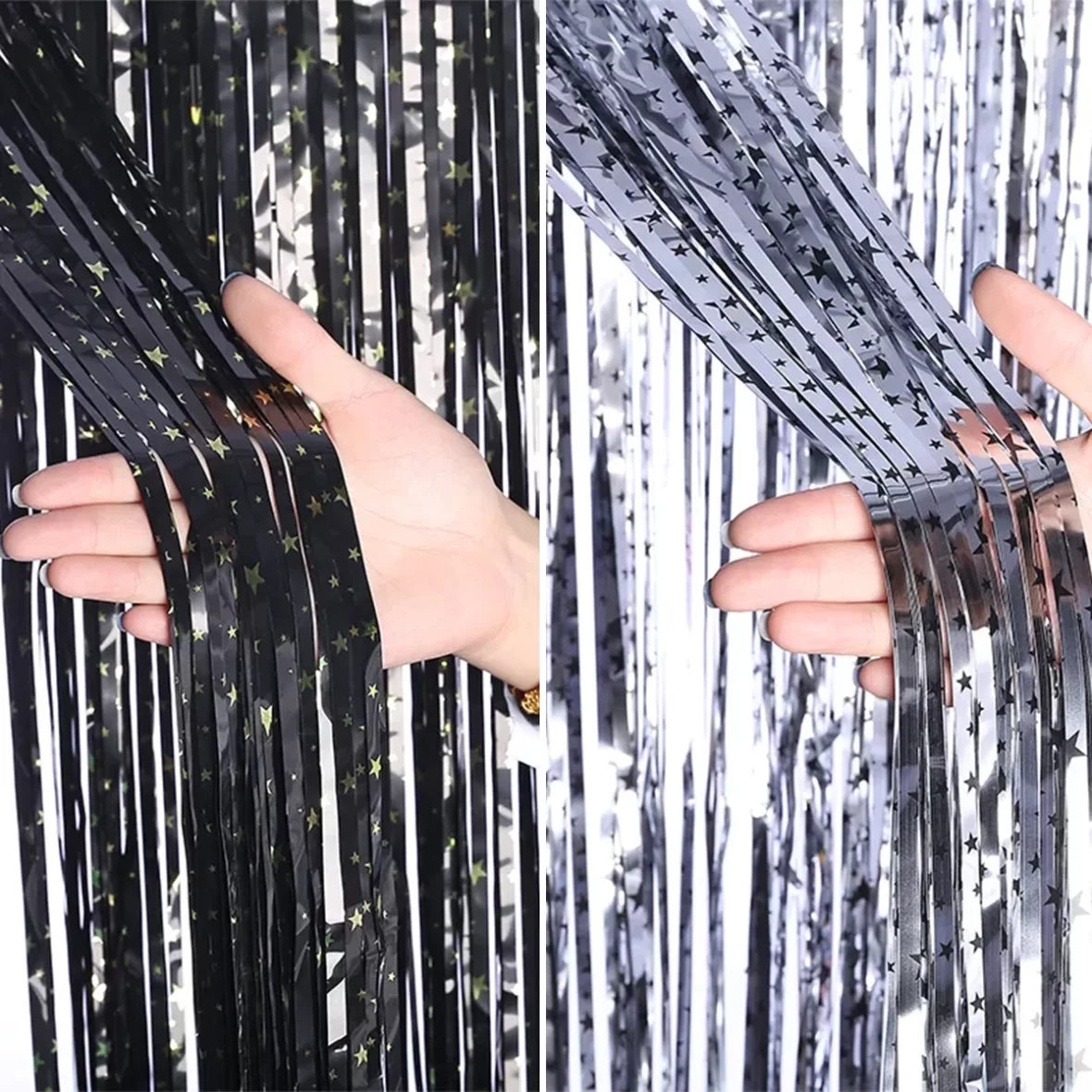 Perdele decorative cu stelute, 200 x 100 cm