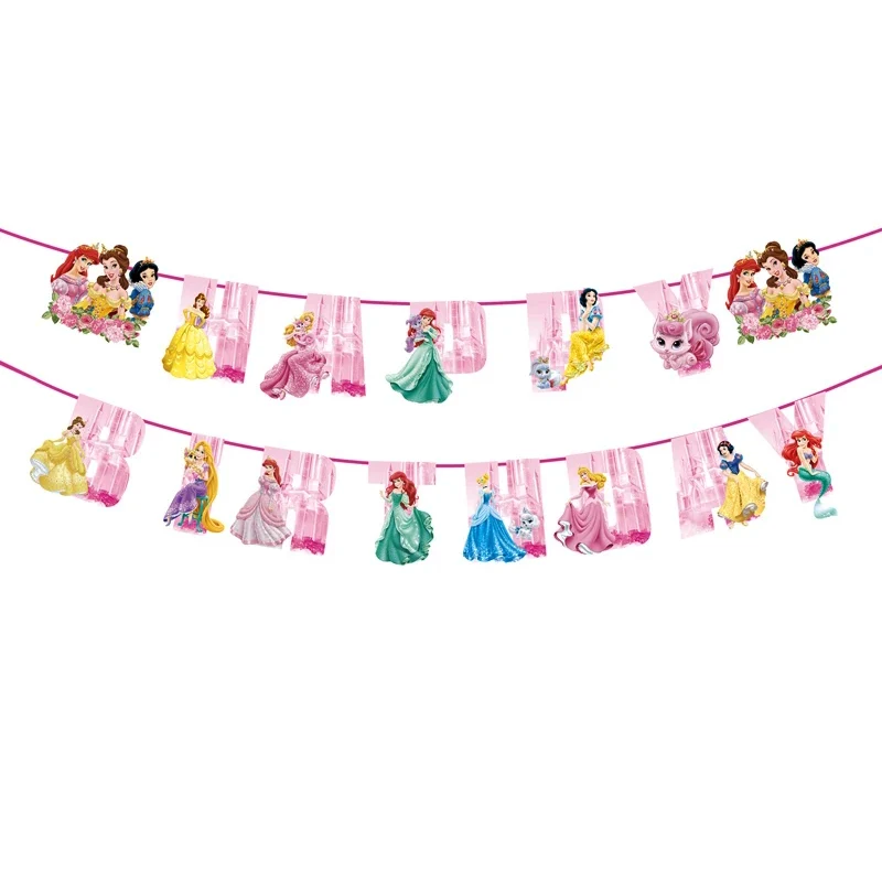 Set ghirlanda Happy Birthday cu tematica Printese