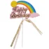 Topper Tort Happy Birthday, cu curcubeu si panglica 22 cm
