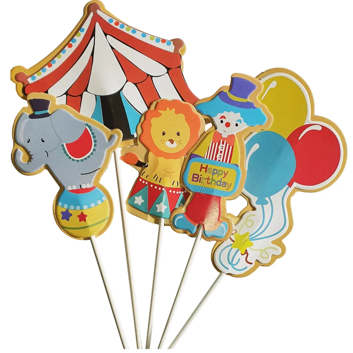 Set 5 decoratiuni tort Circ