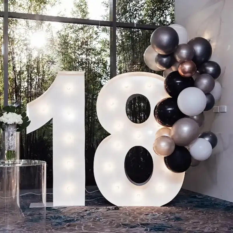 Set Cifre Volumetrice Luminoase 18, 120 cm