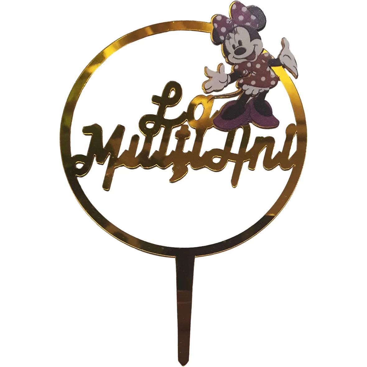 Topper Tort La Multi Ani cu Minnie 19 cm
