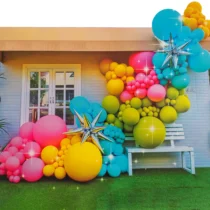 2610-set-arcada-cu-88-de-baloane-multicolore-cu-steluta-3d-argintie