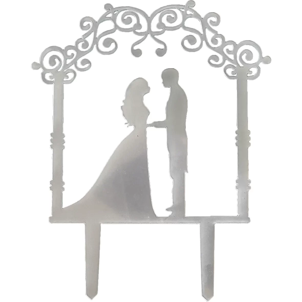 Topper Nunta argintiu 17 cm